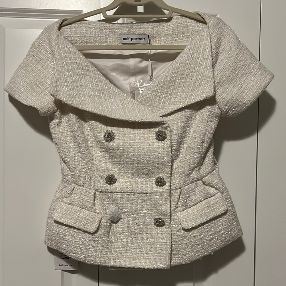 NWT Self-Portrait Cream Blazer size US 6